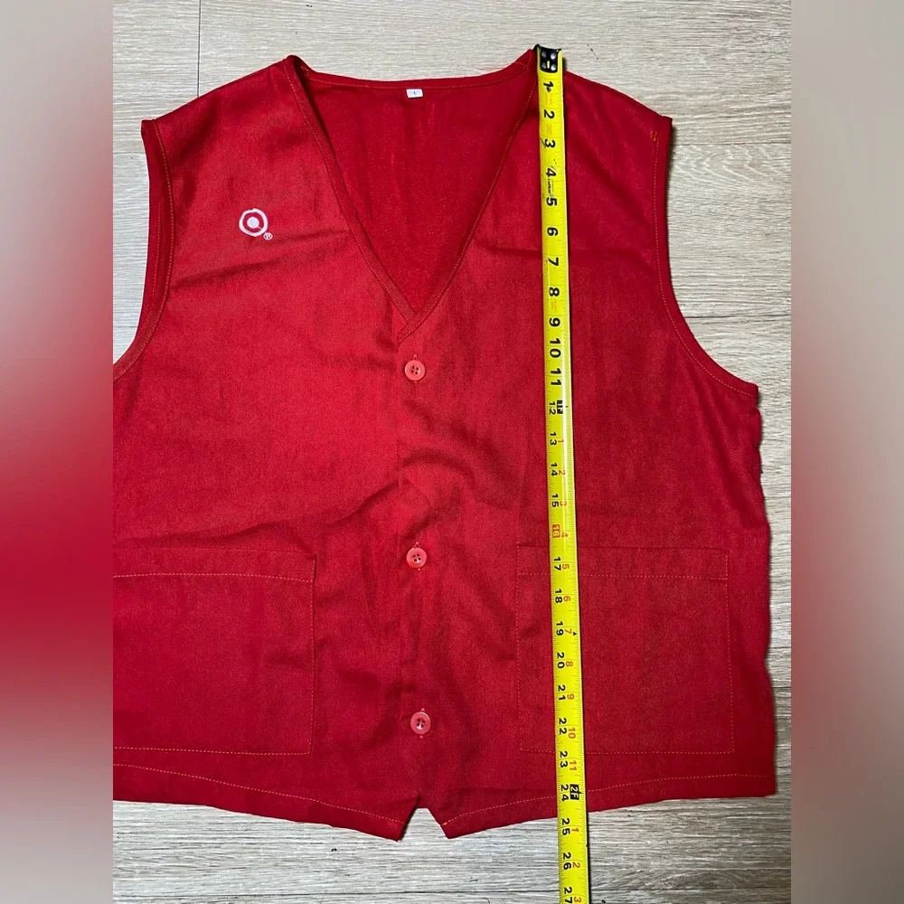 Vintage Target Store Employee Work Red Vest Uniform Size L / Large *Pre-Owned* - Picture 5 of 8